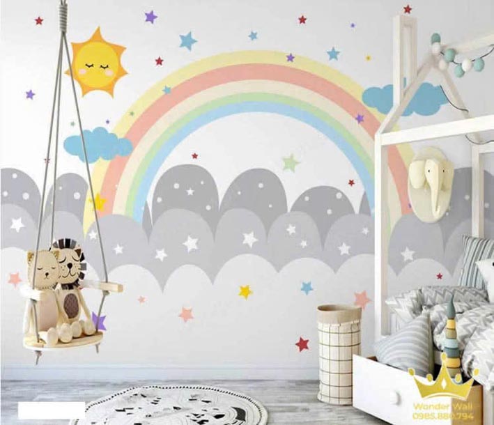 giay-dan-tuong-phong-tre-em-gai