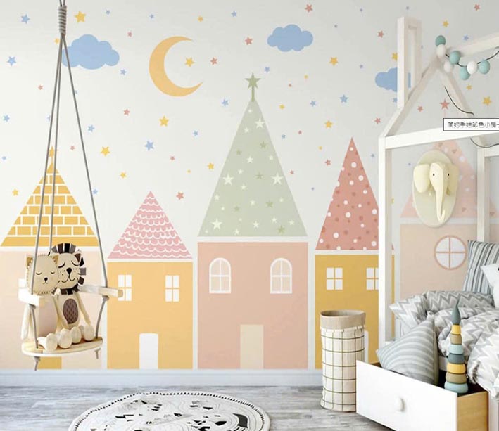 giay-dan-tuong-phong-tre-em-gai